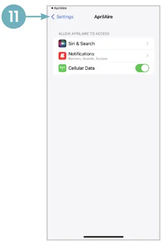 AprilAire Wi-Fi Thermostat App - Settings