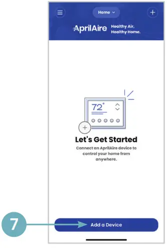 AprilAire Wi-Fi Thermostat App - dd a Device