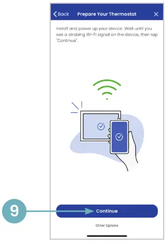 AprilAire Wi-Fi Thermostat App - prompt at the top o