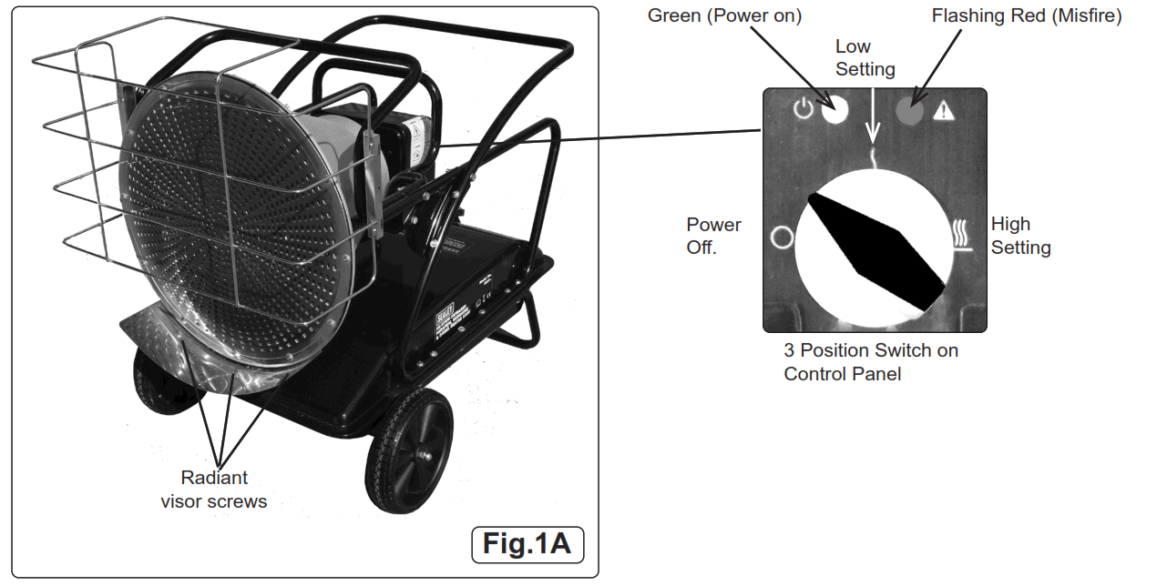 SEALEY IR37.V5 Space Warmer Kerosene Diesel Heater - fig1