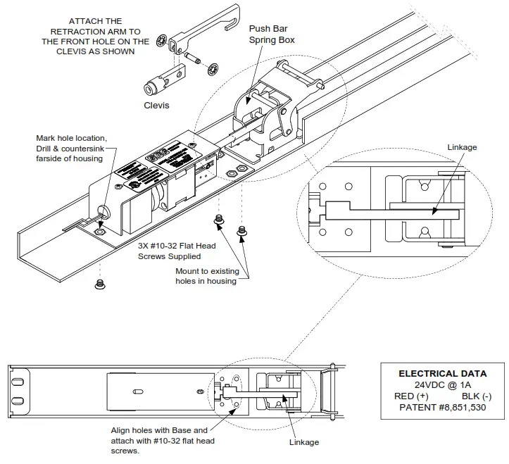 SDC LR100FAK-EM Electric Latch Retraction Kit