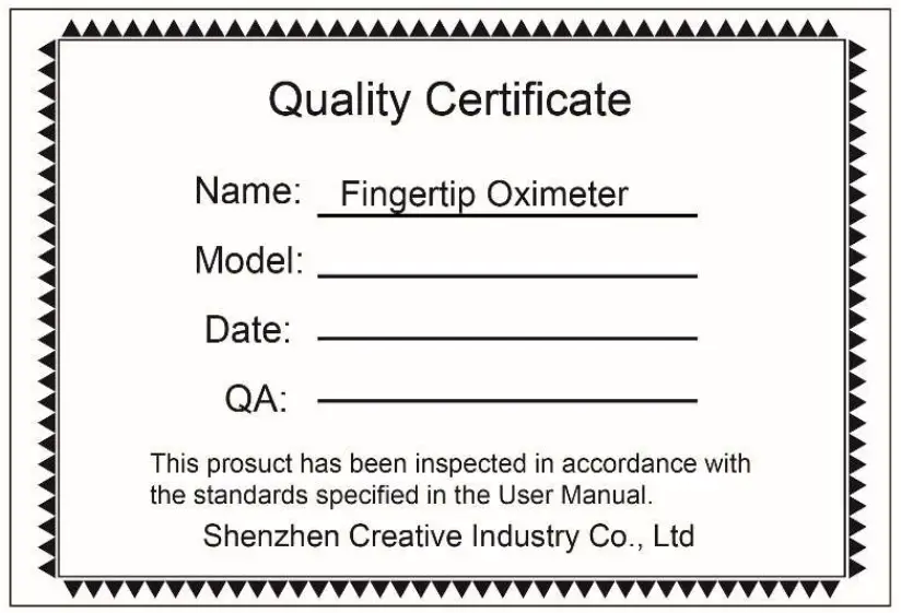 Quality Certificate