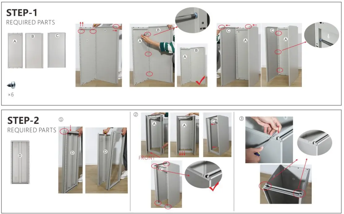 HOMEDEPOT YDD LQW5 8541 Black Storage Cabinet with 2 Adjustable Shelves - fig 1