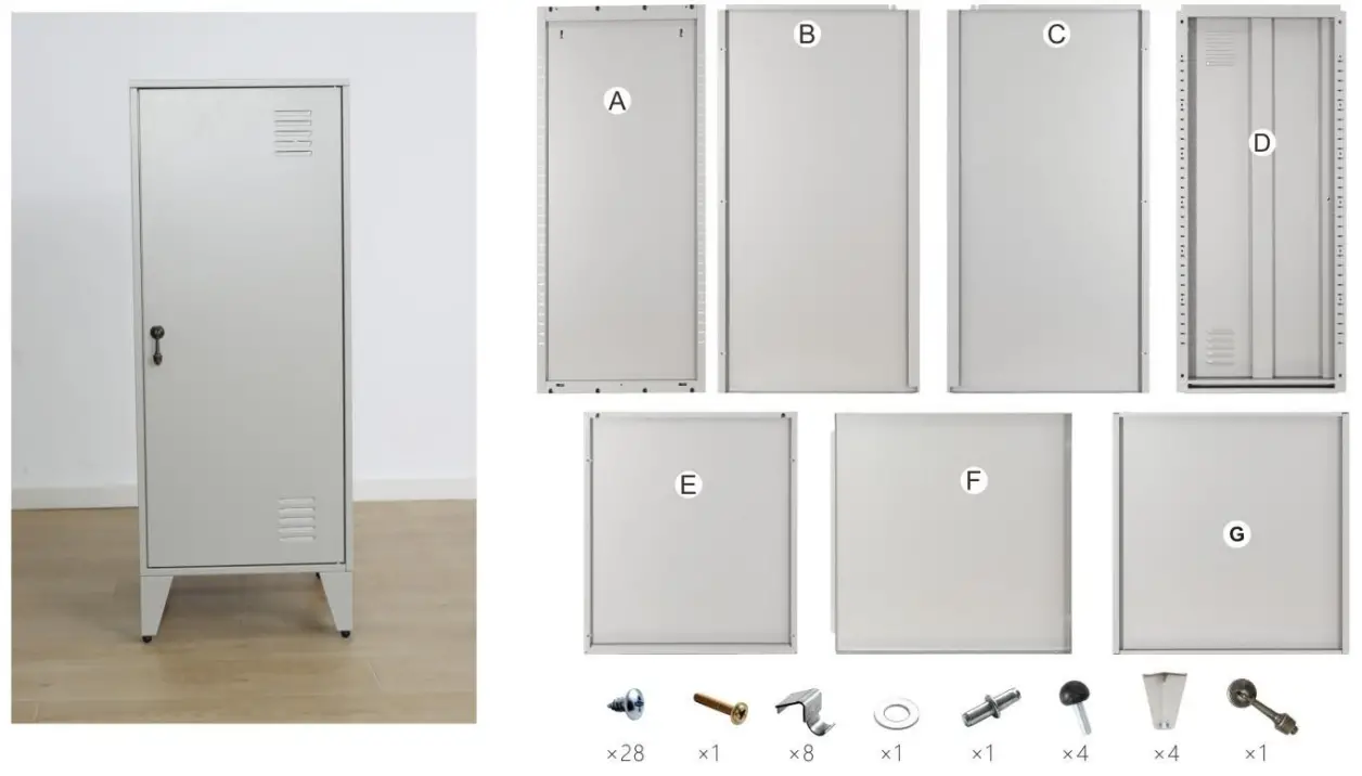 HOMEDEPOT YDD LQW5 8541 Black Storage Cabinet with 2 Adjustable Shelves - fig 2