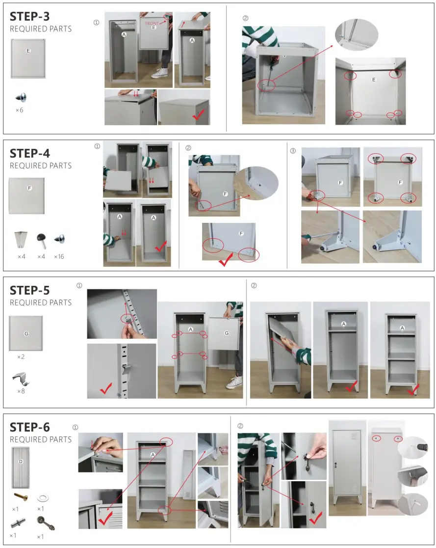 HOMEDEPOT YDD LQW5 8541 Black Storage Cabinet with 2 Adjustable Shelves - fig