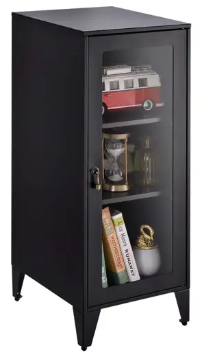 HOMEDEPOT YDD LQW5 8541 Black Storage Cabinet with 2 Adjustable Shelves