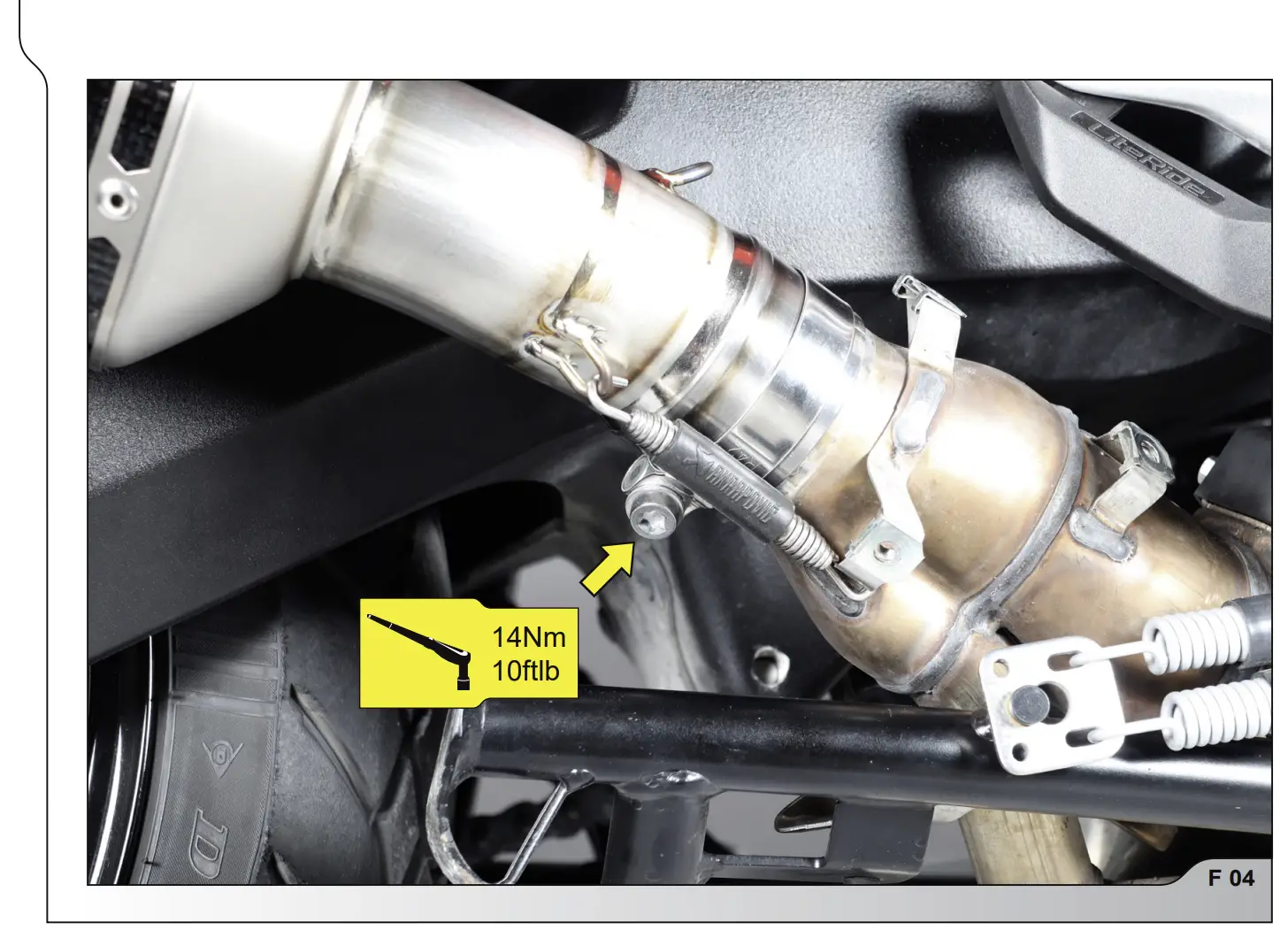 INSTALLATION OF AKRAPOVIČ EXHAUST SYSTEM Continued 1