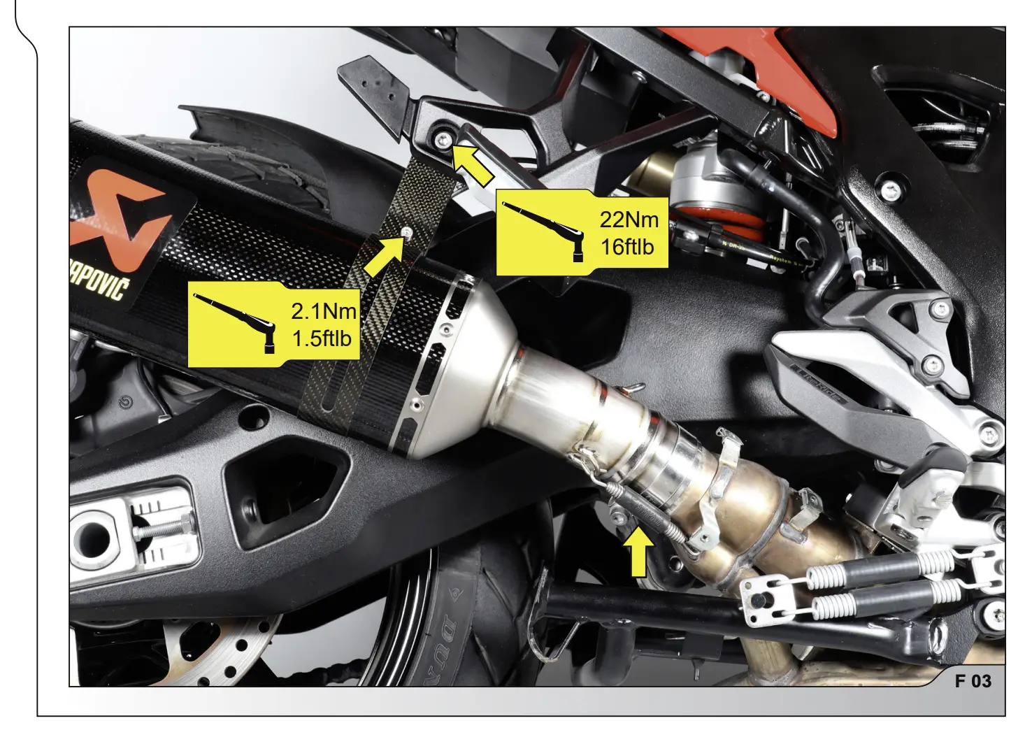 INSTALLATION OF AKRAPOVIČ EXHAUST SYSTEM Continued