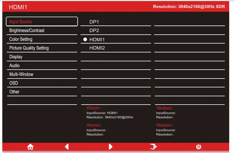 electriQ 49 LED Monitor -INPUT SOURCE