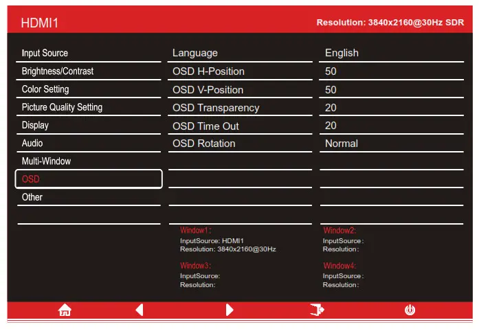 electriQ 49 LED Monitor - OSD