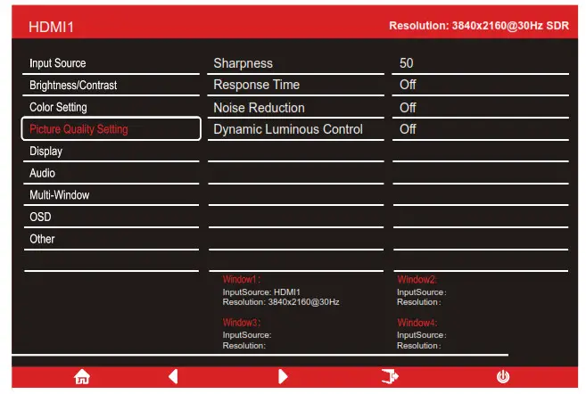 electriQ 49 LED Monitor - PICTURE QUALITY SETTINGS