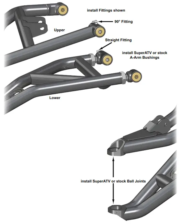 SUPERATV XP 1000 Forward Offset Front High Clearance A Arms - fig2