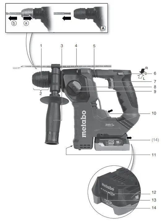 metabo PowerMaxx BH 12 BL 16 Cordless Rotary Hammer - fig15metabo PowerMaxx BH 12 BL 16 Cordless Rotary Hammer - fig15
