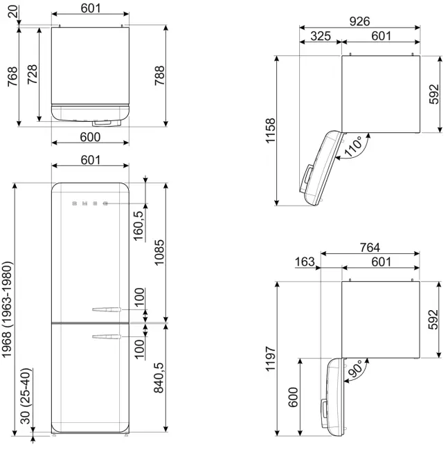 smeg-FAB32LRD5-No-Frost-Double-Cooling-Red-Refrigerator-fig-2