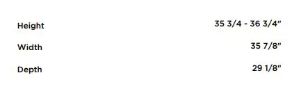 FISHER PAYKEL RGV3-366-L Gas Range - DIMENSIONS