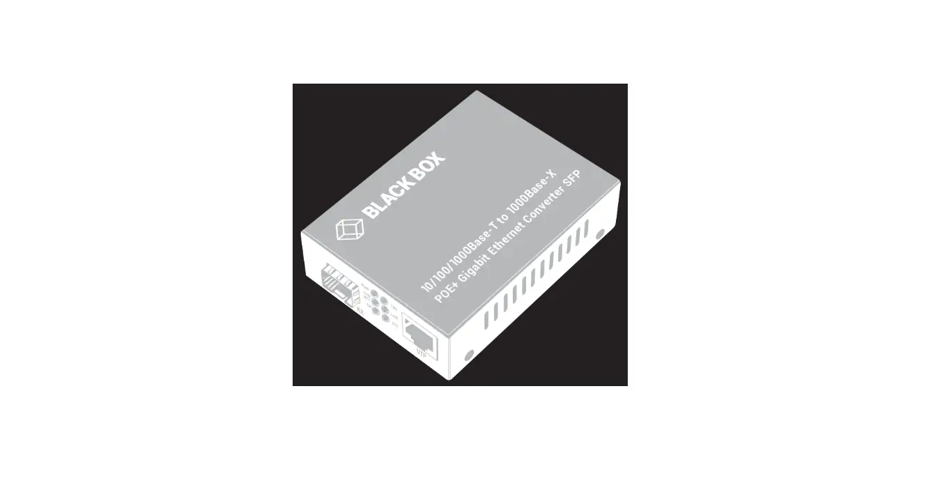 Black Box Lgc215a-r2 10-100-1000bt To 1000bx Poe+ Gb Media Converter User Manual