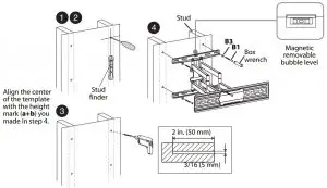 FIG 19 Installing on a wood stud wall.
