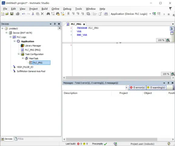 invt AX7 Series CPU Module - programming instance 2