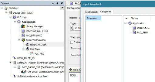 invt AX7 Series CPU Module - programming instance 7