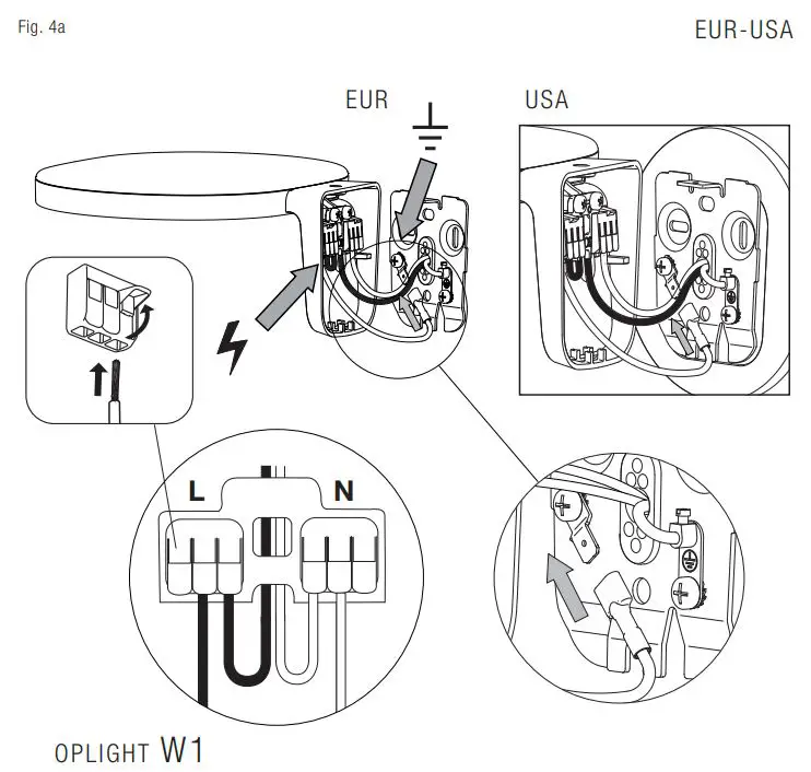 FLOS F4682009 Oplight W2 LED Dimmable Wall Lamp Instruction Manual - Fig. 4a