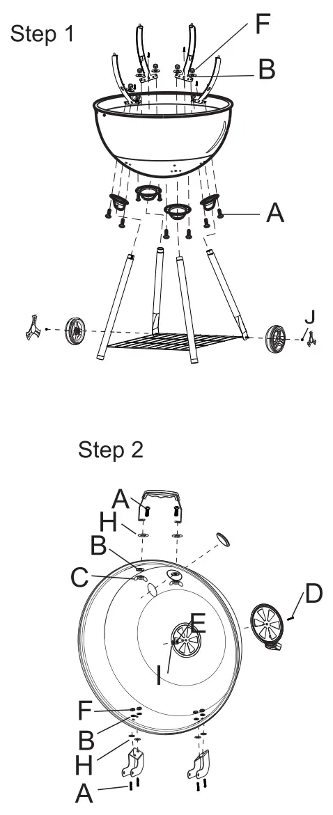 VAGGAN X85 0000090 Round Charcoal Barbecue - fig 2