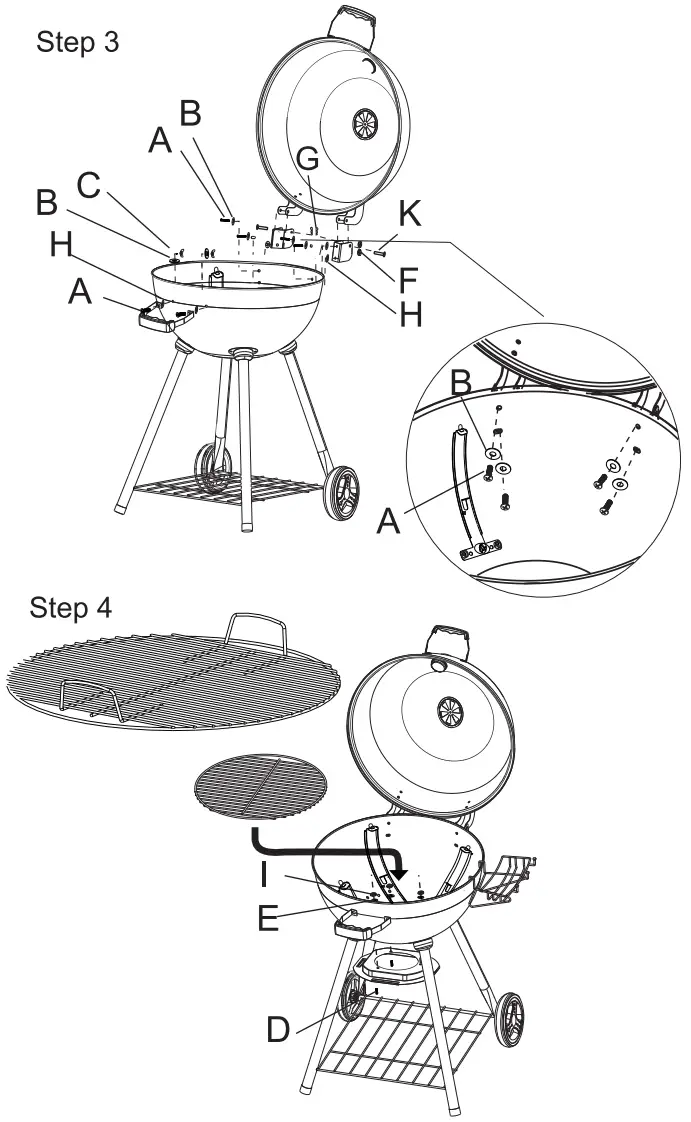VAGGAN X85 0000090 Round Charcoal Barbecue - fig 3