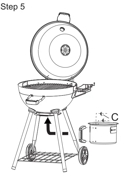 VAGGAN X85 0000090 Round Charcoal Barbecue - fig 4