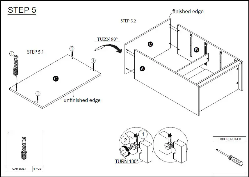 Furinno-19155-Lucca-Simple-Design-4-Drawer-Dresser-fig-5