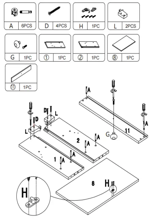UNBRANDED CX823FK-WAL 23.5 Inch Walnut-Rectangular-1-Drawer-Floating-Desk-FIG- (1)