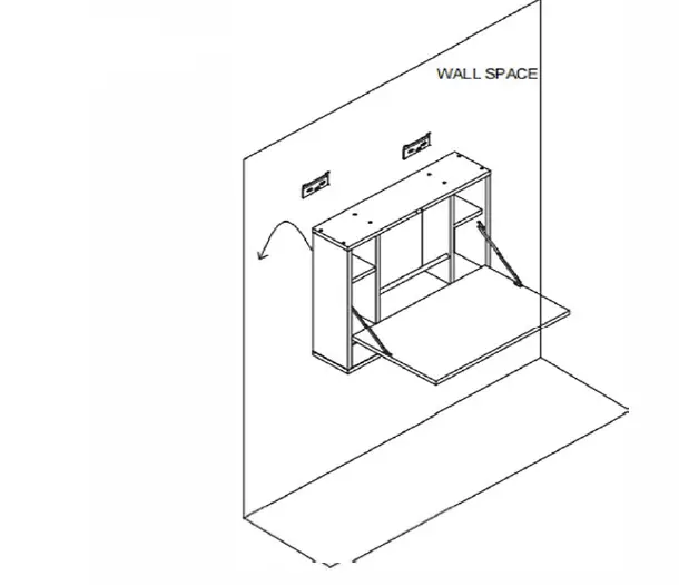 UNBRANDED CX823FK-WAL 23.5 Inch Walnut-Rectangular-1-Drawer-Floating-Desk-FIG- (14)