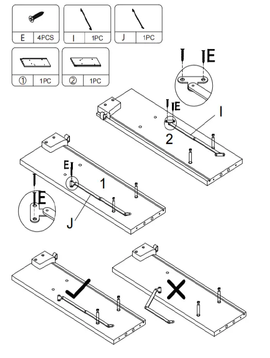 UNBRANDED CX823FK-WAL 23.5 Inch Walnut-Rectangular-1-Drawer-Floating-Desk-FIG- (2)