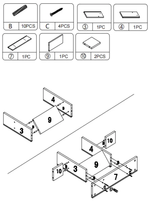 UNBRANDED CX823FK-WAL 23.5 Inch Walnut-Rectangular-1-Drawer-Floating-Desk-FIG- (4)
