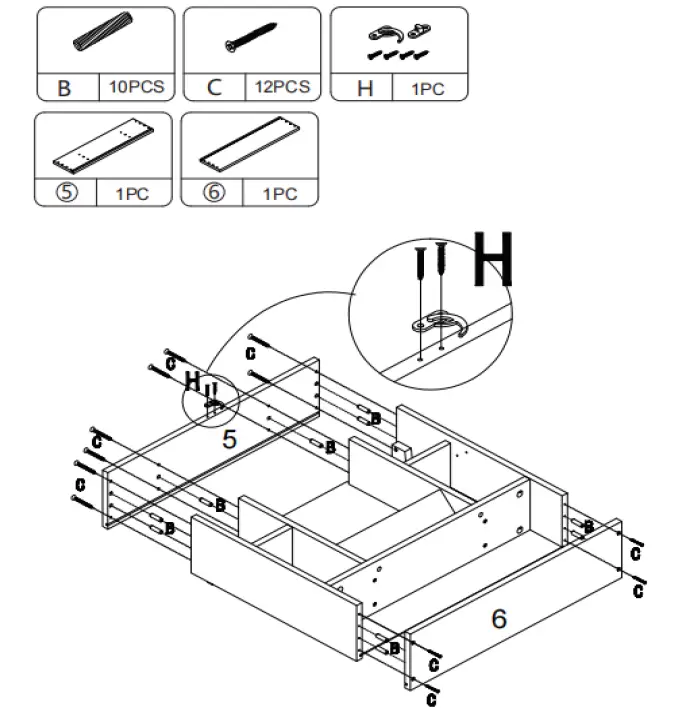 UNBRANDED CX823FK-WAL 23.5 Inch Walnut-Rectangular-1-Drawer-Floating-Desk-FIG- (7)