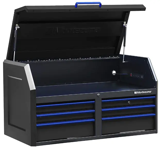 Montezuma M462406CH 6-Drawer Black Steel Lockable Tool Box