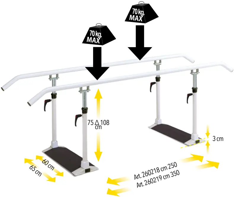 SPORT TEC 260218 Folding Parallel Bars Easy Click - 18