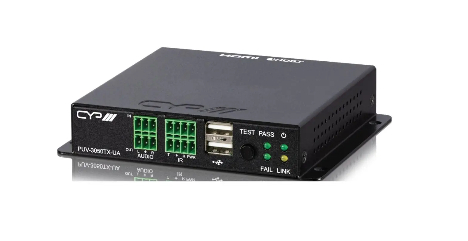 Cyp Puv-3050tx-ua Uhd+ Hdmi Over Hdbaset3 Transmitter With Analogue Audio I/o And Usb 2.0 User Manual Cyp Puv-3050tx-ua Uhd+ Hdmi Over Hdbaset3 Transmitter With Analogue Audio I/o And Usb 2.0 User Manual