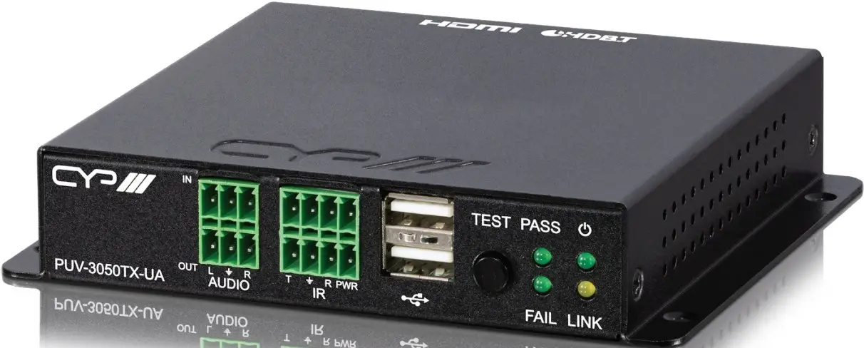CYP PUV-3050TX-UA UHD+ HDMI over HDBaseT3 Transmitter with Analogue Audio IO and USB 2.0
