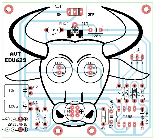 AVTEDU629-Raging-LED-Bull-DIY-Kit-for-Learning-Soldering-FIG- (4)