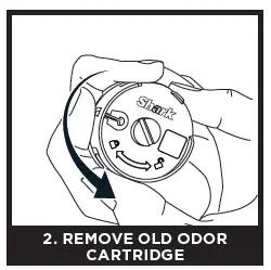 REMOVE OLD ODOR CARTRIDGE