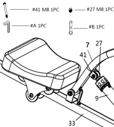 SUNNY Health Fitness SF-RW1205 Rowing Machine - ASSEMBLY3