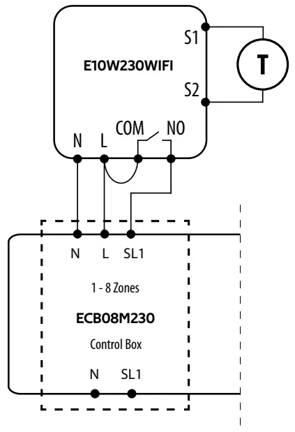 ENGO E10W230WIFI Internet Thermostat with Wi-Fi - Connection diagram1