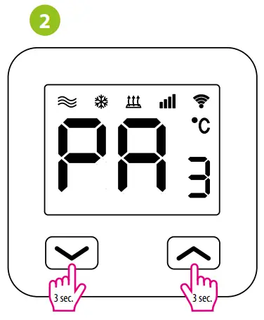 ENGO E10W230WIFI Internet Thermostat with Wi-Fi - press and hold the
