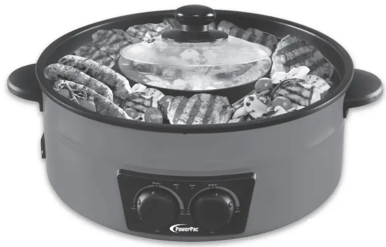 PowerPac PPMC677 Steamboat and BBQ Grill - fig