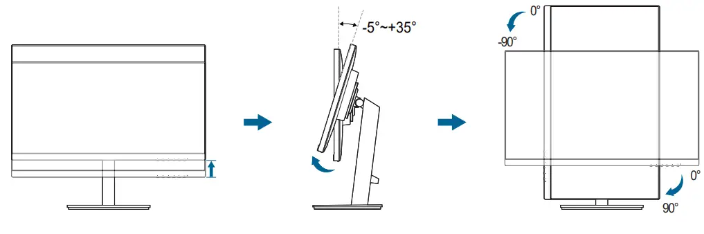 Pivoting the monitor (VA27DQSB / VA27DQSB-W)