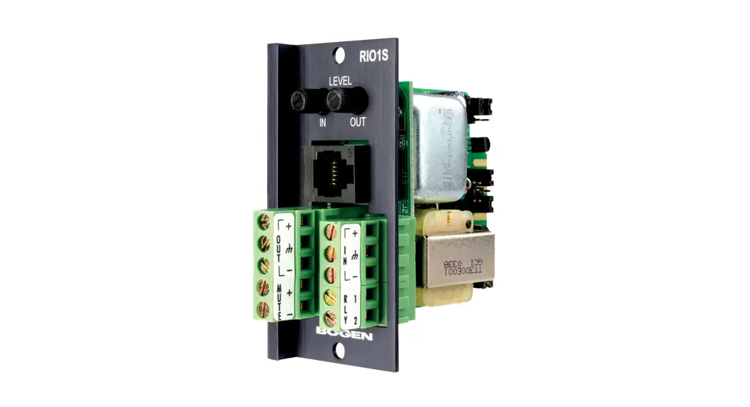 Bogen Rio1s Relay / Input / Output Transformer-balanced Module Instruction Manual Bogen Rio1s Relay / Input / Output Transformer-balanced Module Instruction Manual