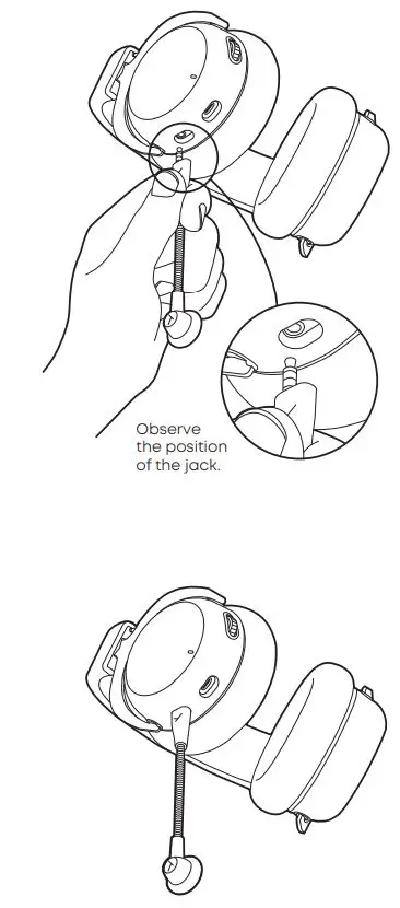 beyerdynamic MMX 100 Closed Back Gaming Headset User Manual - CONNECT THE MICROPHONE TO THE HEADSET