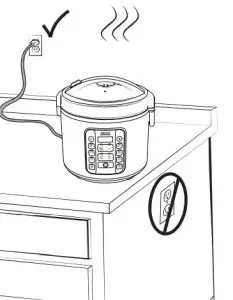 AROMA ARC 1120SBL 2 Cup Smart Carb Rice Cooker - shoort cord