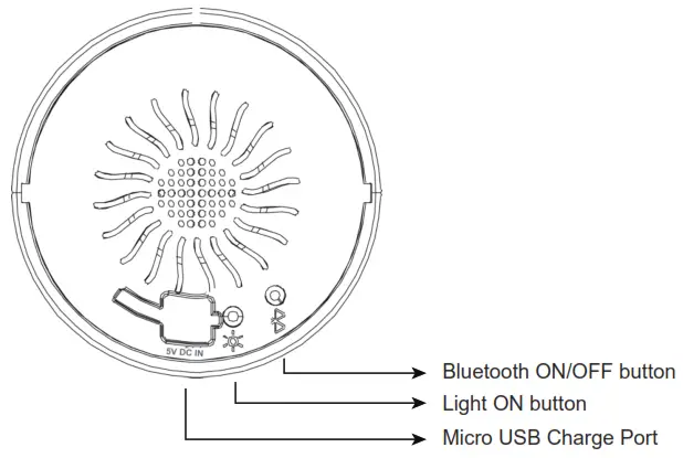 GOLDWOOD TIKITORCHTT100 Bluetooth Weather Resistant Tiki Torch - Top of speaker