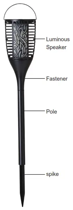 GOLDWOOD TIKITORCHTT100 Bluetooth Weather Resistant Tiki Torch