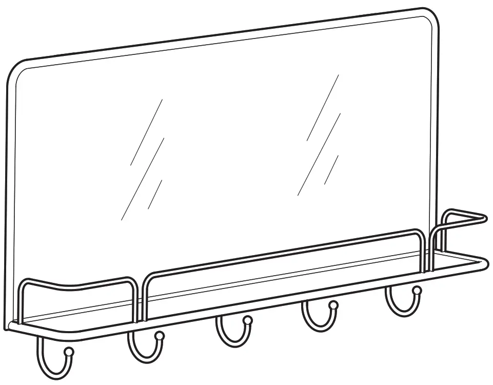 IKEA SYNNERBY Mirror with Shelf and Hooks